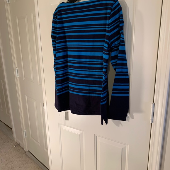 Talbots blue/black striped long sleeve top size L - Picture 7 of 7